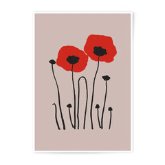 Red Poppy Photographic Print, Flower Wall Art, Minimalist Floral Decor, Modern Home Art, Botanical Print, Trendy Wall Decor - Tawshia