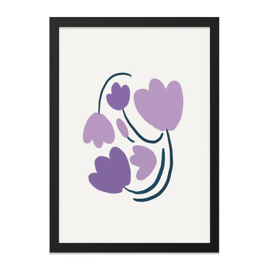 Abstract Floral Wall Art, Purple Flower Print, Minimalist Wall Decor, Botanical Art Print, Modern Home Decor - Tawshia
