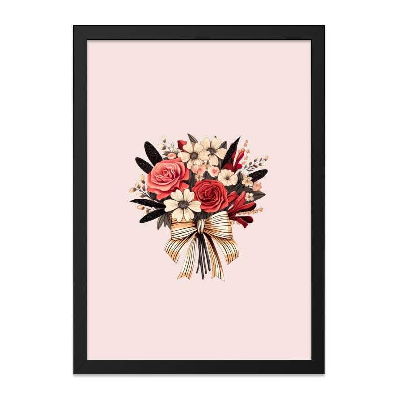 Floral Bouquet Wall Art, Elegant Roses Print, Home Decor, Botanical Wall Hanging, Decorative Flower Poster - Tawshia