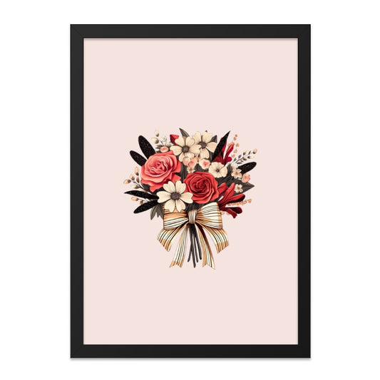 Floral Bouquet Wall Art, Elegant Roses Print, Home Decor, Botanical Wall Hanging, Decorative Flower Poster - Tawshia