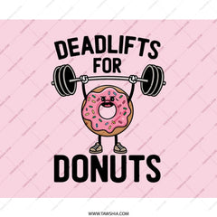 Deadlifts for Donuts Mouse Pad, Funny Gym Pun, Workout Gift, Fitness Lover Gift, Donut Lover Gift, Cartoon Donut Design Mouse Pad - Tawshia