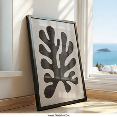 Abstract Coral Wall Art, Modern Organic Print, Botanical Silhouette Decor, Neutral Earth Tone Minimalist Artwork, Unique Home Gallery - Tawshia