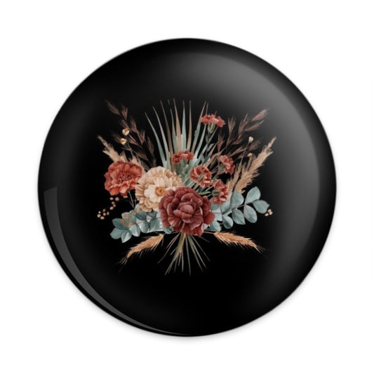 Floral Bouquet Pinback Button, Boho Flower Arrangement Button, Rustic Botanical Design Button, Cute Accessory, Trendy Aesthetic Button - Tawshia
