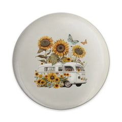 Sunflower Van Pinback Button, Floral VW Bus Badge, Hippie Button, Butterfly Button, Cute Button, Aesthetic Button, Gift Idea, Trendy Buttons - Tawshia