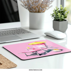 Beach Lounger Mouse Pad, Summer Vibes, Watercolor Art Desk Decor, Pink Aesthetic Office, Vacation Illustration, Cute Mousepad Gift - Tawshia