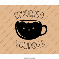 Espresso Yourself Mouse Pad, Cute Coffee Design, Funny Desk Accessory, Office Decor, Gift for Coffee Lovers, Kawaii Mousepad - Tawshia