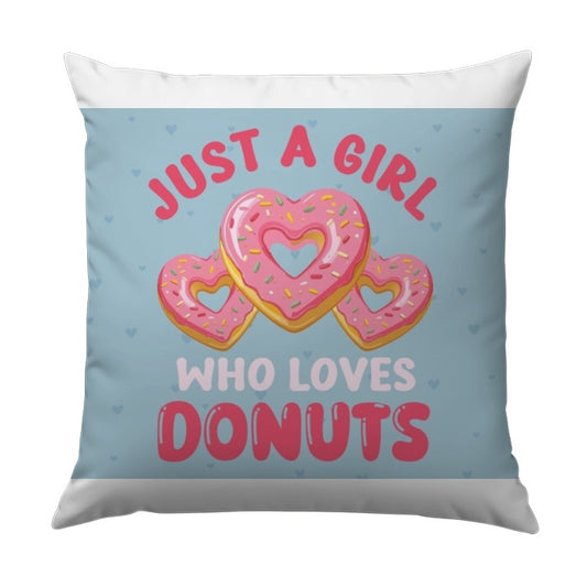 Donut Lover Pillow, Girl Who Loves Donuts, Heart Shaped Donuts Pillow, Sweet Tooth Gift, Foodie Decor, Cute Throw Pillow - Tawshia