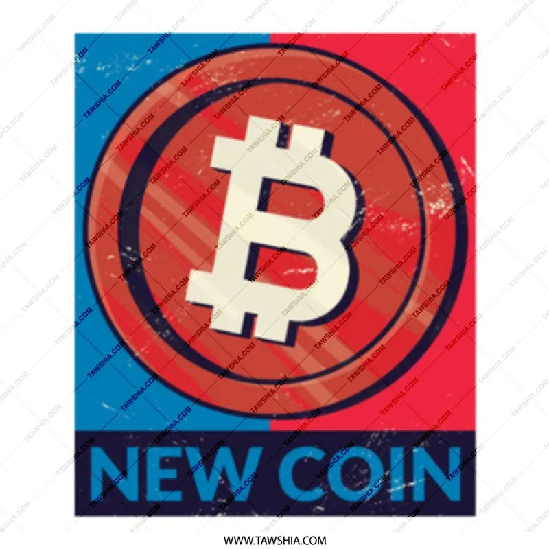 Trendy Colorful Modern Crypto Bitcoin New Coin product