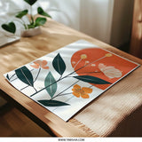 Floral Photographic Print, Abstract Botanical Art, Orange Flower Wall Decor, Trendy Home Decor, Modern Art Print, Living Room Art (140) - Tawshia
