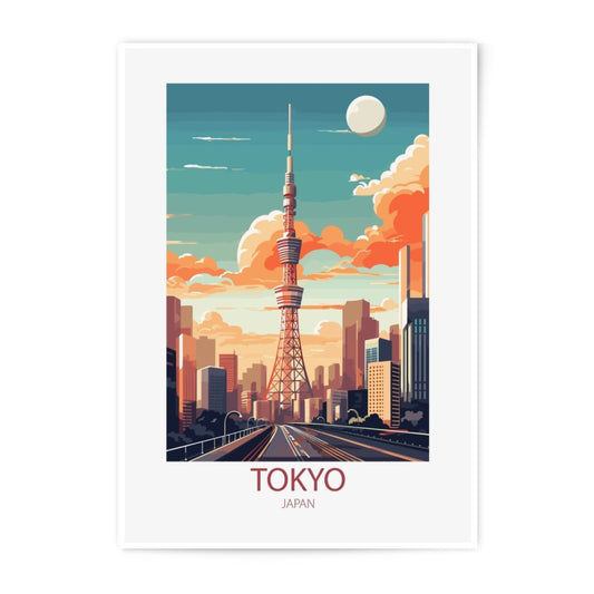 Tokyo Photographic Print, Japan Wall Art, Tokyo Tower Poster, Cityscape Photography, Travel Photography, Minimalist Art Print, Home Decor - Tawshia