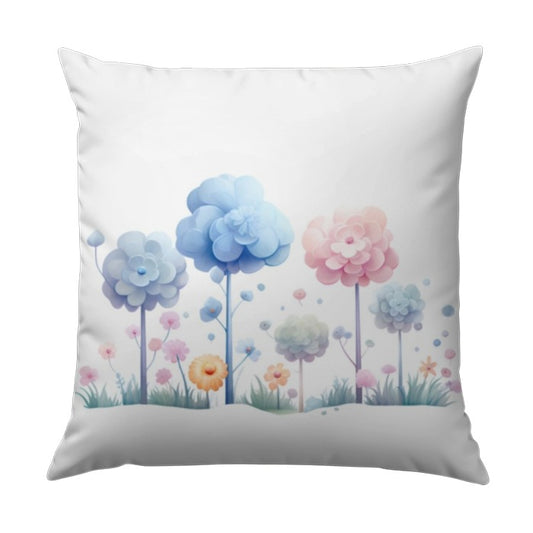 Floral Garden Pillow, Watercolor Flower Decor, Pastel Flower Pillow, Botanical Throw Pillow, Spring Home Decor, Cute Flower Cushion - Tawshia