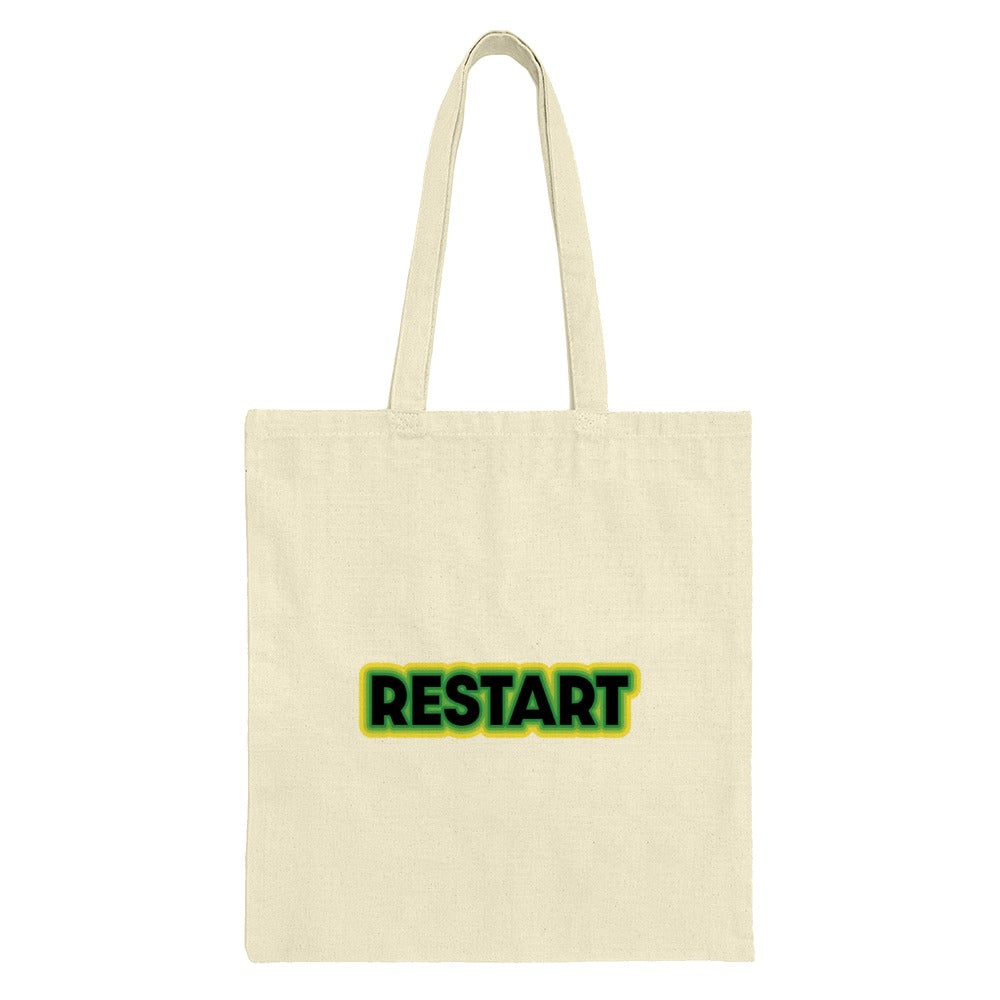 Restart Tote Bag, Motivational Bag, Positive Vibes, Graphic Tote, Everyday Carryall, Durable Shopper, Stylish Tote Bag, Reusable Gift - Tawshia