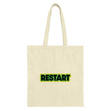 Restart Tote Bag, Motivational Bag, Positive Vibes, Graphic Tote, Everyday Carryall, Durable Shopper, Stylish Tote Bag, Reusable Gift - Tawshia