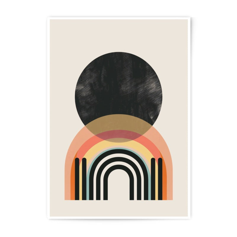 Abstract Rainbow Photographic Print, Boho Wall Art, Geometric Art Print, Minimalist Home Decor, Modern Art, Circle Print, Arch Wall Decor - Tawshia
