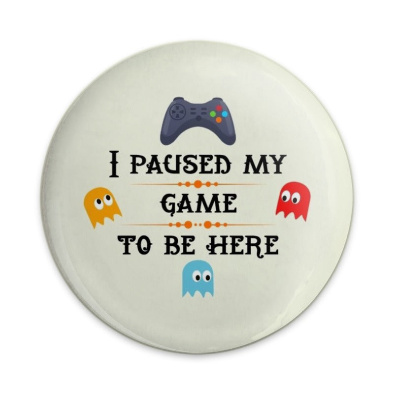 Gamer Pinback Button, I Paused My Game, Funny Gaming Button, Video Game Lover, Gift for Gamer, Game Controller Pin, Ghost Design - Tawshia
