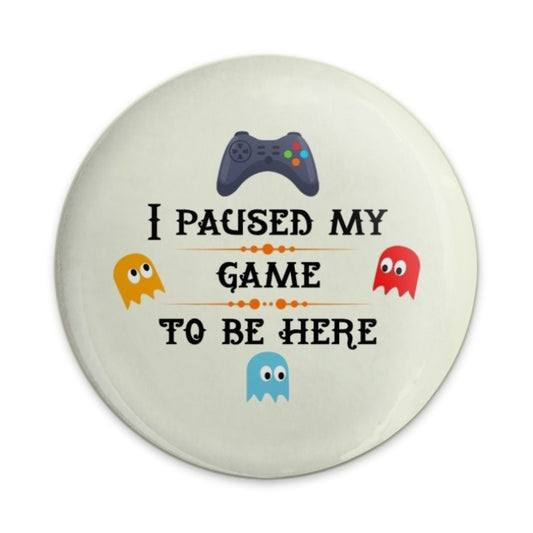 Gamer Pinback Button, I Paused My Game, Funny Gaming Button, Video Game Lover, Gift for Gamer, Game Controller Pin, Ghost Design - Tawshia