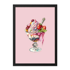 Sweet Treat Wall Art, Watercolor Dessert Print, Ice Cream Sundae Painting, Pink Kitchen Decor, Foodie Gift, Whimsical Art, Dessert Lover - Tawshia