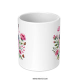 Pink Drink Mug, Floral Coffee Cup, Latte Art, Cute Coffee Mug, Gift for Her, Coffee Lover Gift, Unique Mug Design, Tea Cup, Gift Mug - Tawshia