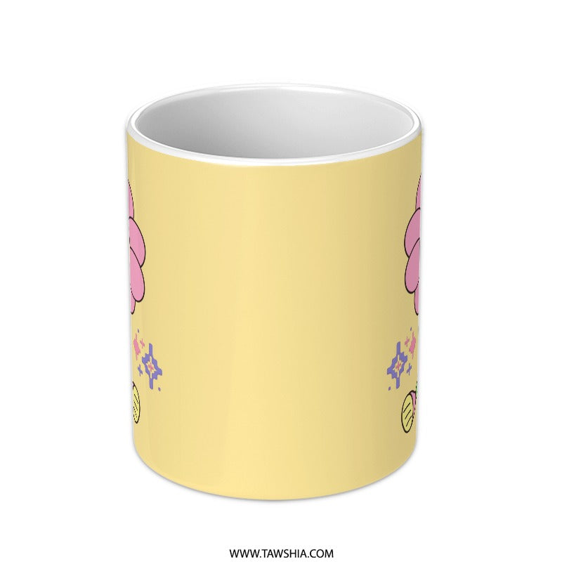 Cute Flower Power Mug, Retro Groovy Coffee Cup, Smiling Flower Cartoon Mug, Positive Vibes Mug, Funky Floral Gift Idea, Unique Mug - Tawshia