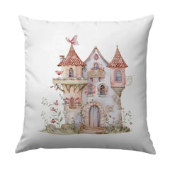 Fairy Tale Castle Pillow, Fantasy Home Decor, Cute House Pillow, Whimsical Design, Kids Room Pillow, Decorative Pillow, Throw Pillow - Tawshia