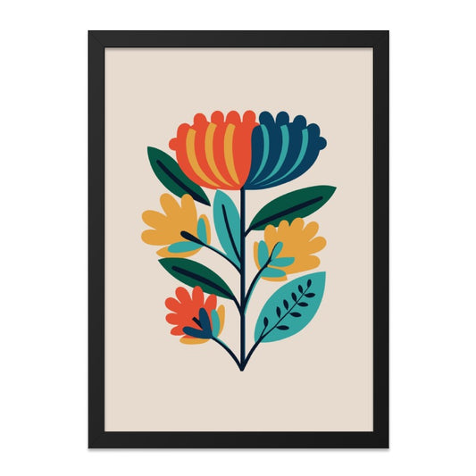 Modern Floral Wall Art, Botanical Print, Scandinavian Style Flowers, Colorful Floral Illustration, Minimalist Home Decor - Tawshia