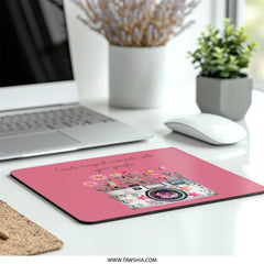 Floral Camera Mouse Pad, Create Magical Moments, Pink Office Decor, Photography Lover Gift, Unique Desk Accessory - Tawshia