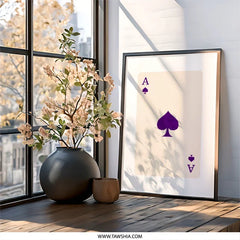 Ace of Spades Wall Art, Minimalist Card Print, Casino Decor, Poker Room Art, Playing Card Art, Game Room Wall Decor - Tawshia