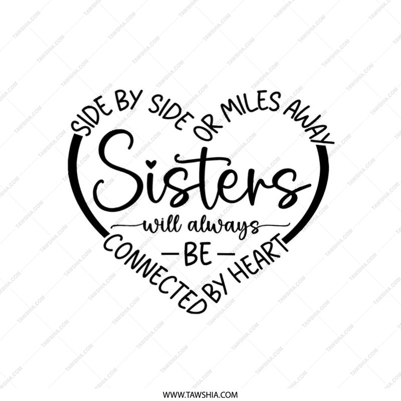 Sisters Pillow, Connected by Heart Pillow, Sister Gift Idea, Sister Home Decor, Sister Love Pillow, Best Sister Pillow, Sister Throw Pillow - Tawshia