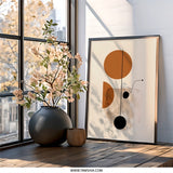 Abstract Geometric Wall Art, Circles and Lines Print, Modern Home Decor, Minimalist Wall Decor, Contemporary Art Print - Tawshia