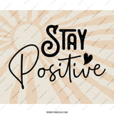 Stay Positive MousePad, Inspirational Desk Decor, Motivational Office Gift, Positive Vibes, Boho Style, Cute Heart, Trendy Mouse Pad - Tawshia