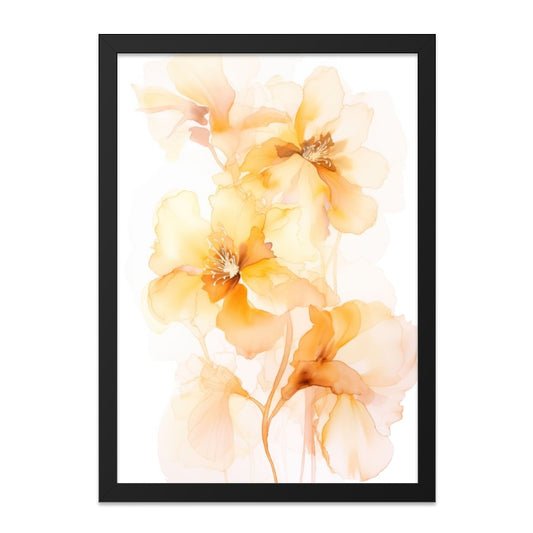 Yellow Floral Wall Art, Watercolor Flower Print, Botanical Artwork, Modern Home Decor, Elegant Flower Wall Decor (130 characters) - Tawshia