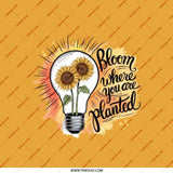 Sunflower Pocket Mirror, Bloom Where You Are Planted Design, Floral Compact Mirror, Inspirational Quote, Motivational Gift for Her - Tawshia