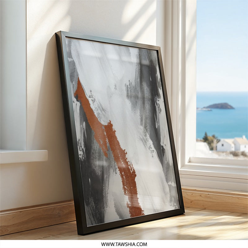Abstract Strokes Wall Art, Neutral Tones Print, Modern Home Decor, Contemporary Wall Art, Minimalist Art Print, Living Room Art - Tawshia