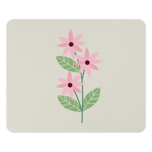 Pink Flower Mouse Pad, Floral Desk Decor, Cute Office Accessory, Botanical Computer Mat, Gift for Her, Home Office Decor - Tawshia