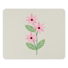 Pink Flower Mouse Pad, Floral Desk Decor, Cute Office Accessory, Botanical Computer Mat, Gift for Her, Home Office Decor - Tawshia