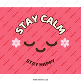 Stay Calm Mouse Pad, Stay Happy Desk Decor, Cute Office Accessories, Positive Vibes, Flower Mousepad, Inspirational Gift, PC Gaming Mousepad - Tawshia