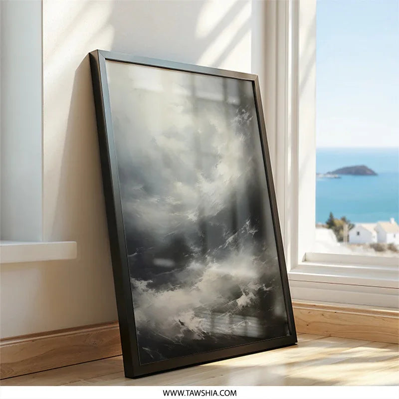 Dramatic Cloudscape Wall Art, Abstract Sky Print, Moody Weather Poster, Stormy Skies Decor, Atmospheric Home Decor, Expressive Art - Tawshia