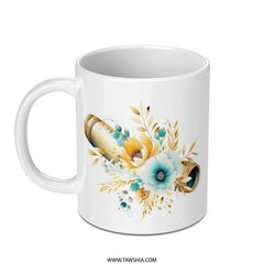 Floral Telescope Mug, Watercolor Flower Mug, Space Lover Gift, Unique Celestial Mug, Astronomy Gift Idea, Coffee Mug, Tea Cup - Tawshia