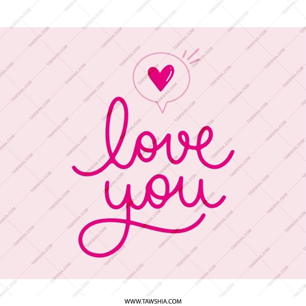Love You Mouse Pad, Heart Design, Valentine's Gift, Office Decor, Cute Mousepad, Pink Desk Accessories, Gamer Mouse Pad, Trendy Mousepad - Tawshia