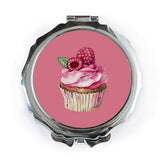 Raspberry Cupcake Pocket Mirror, Foodie Mirror, Cute Compact Mirror, Baker Gift, Dessert Lover Present, Pink Icing, Kawaii Gift - Tawshia