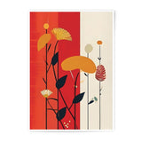 Abstract Floral Photographic Print, Modern Botanical Art, Red and Orange Flower Print, Minimalist Wall Decor, Home Decor - Tawshia