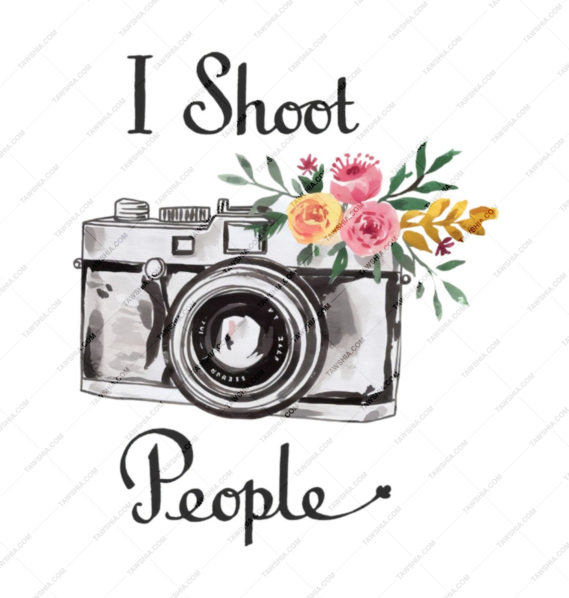 Photographer Gift Mug, I Shoot People Funny Mug, Camera Mug, Photography Lover Gift, Photography Coffee Mug, Floral Camera Mug Design - Tawshia