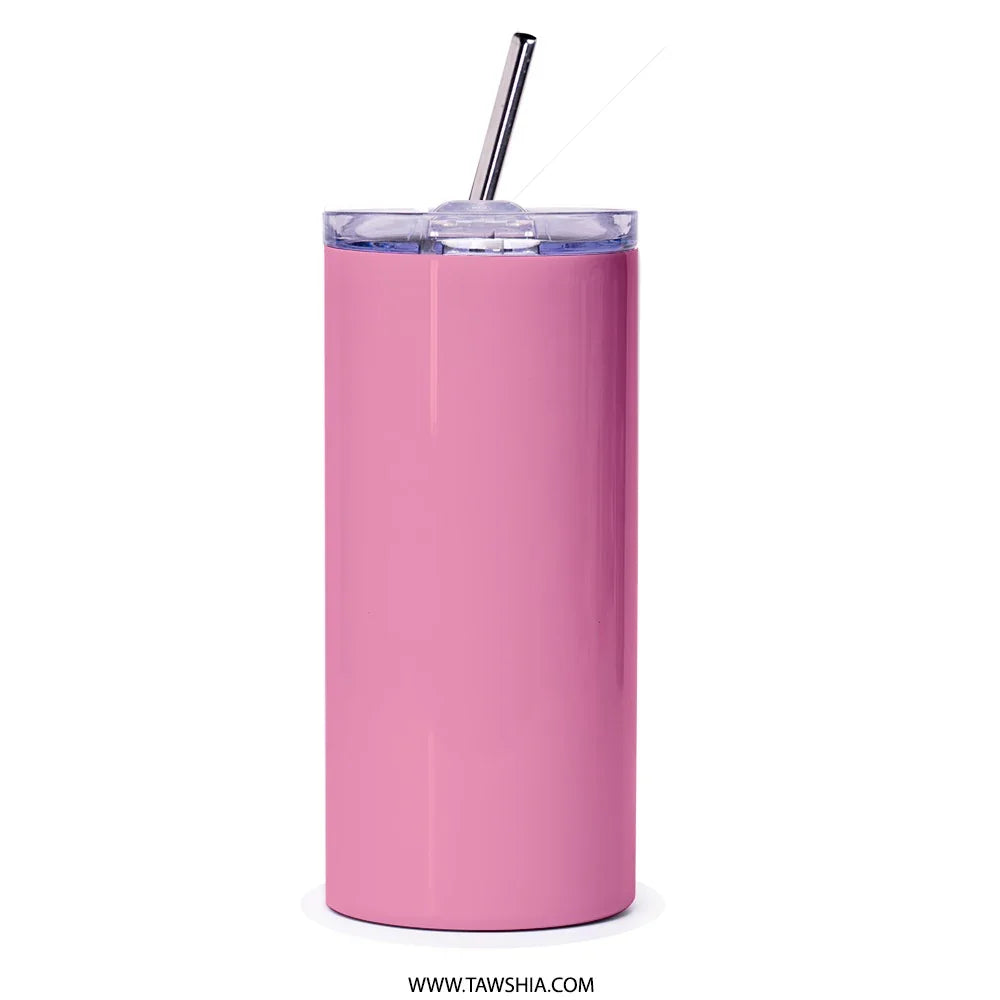 Stylish Pink Travel Tumbler with Lid and Straw product type
