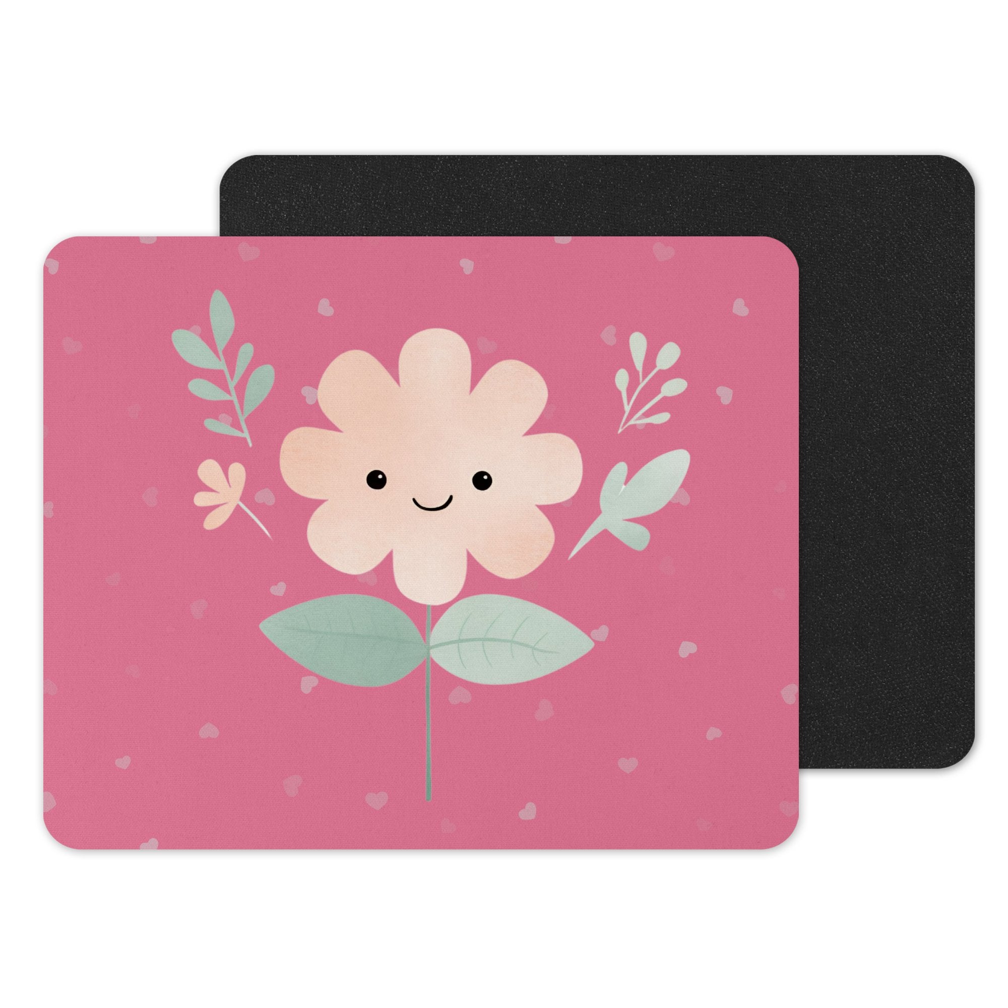 Cute Pink Happy Flower Design Mouse Pad product