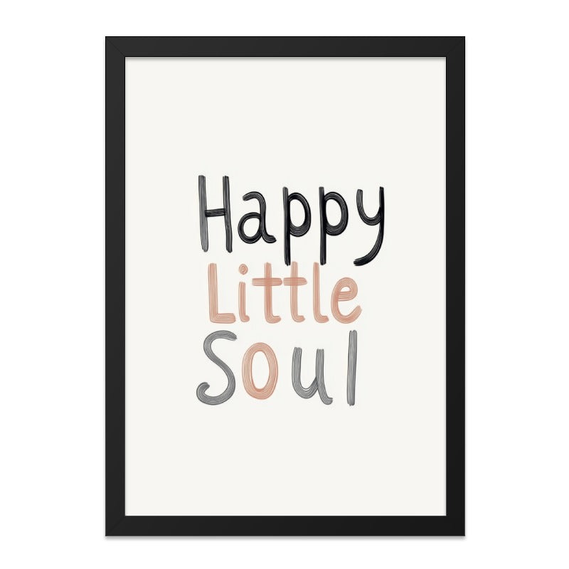 Happy Little Soul Art, Inspirational Wall Art, Positive Quote Print, Cute Nursery Decor, Motivational Saying, Home Decor - Tawshia