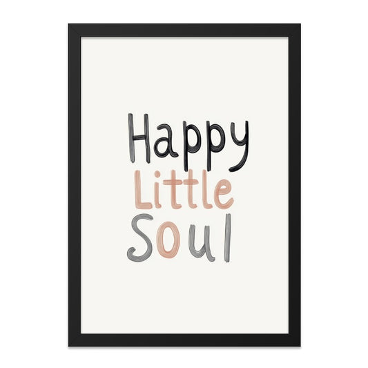 Happy Little Soul Art, Inspirational Wall Art, Positive Quote Print, Cute Nursery Decor, Motivational Saying, Home Decor - Tawshia