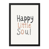 Happy Little Soul Art, Inspirational Wall Art, Positive Quote Print, Cute Nursery Decor, Motivational Saying, Home Decor - Tawshia