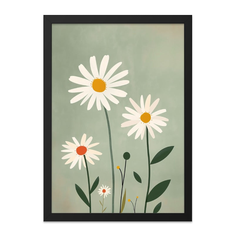 Daisy Wall Art Print, Floral Wall Decor, Botanical Illustration, Modern Flower Art, Minimalist Art Print, Home Decor, Gift Idea - Tawshia