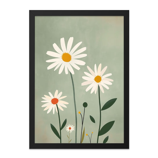 Daisy Wall Art Print, Floral Wall Decor, Botanical Illustration, Modern Flower Art, Minimalist Art Print, Home Decor, Gift Idea - Tawshia