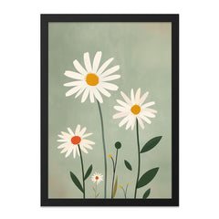 Daisy Wall Art Print, Floral Wall Decor, Botanical Illustration, Modern Flower Art, Minimalist Art Print, Home Decor, Gift Idea - Tawshia